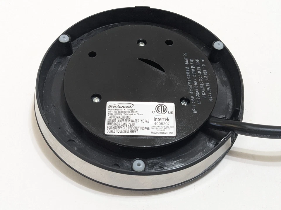 Base de repuesto para hervidor eléctrico de vidrio inalámbrico Brentwood KT-1960BK 1,8 L Foto 4 de 4