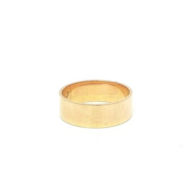 Antiker schlichter Bandring 10 Karat Gelbgold 6,8 mm breit