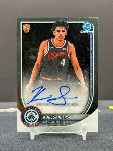 2025-26 Topps Bowman Chrome Kobe Sanders Rookie RC Auto Los Angeles Clippers
