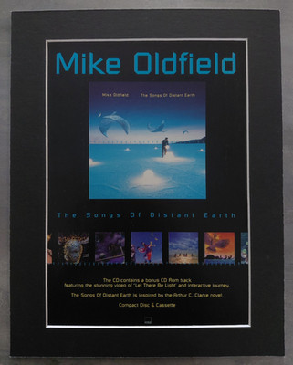 Mike Oldfield The Songs Of A Distant Earth Promo Advert Mounted 14x11''
