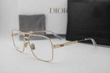 NEW CHRISTIAN DIOR DIORCANNAGEO A1U D000 GOLD CLEAR AUTHENTIC EYEGLASSES 54-15