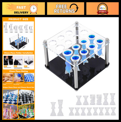 3D Silicone Chess Molds Kit - 16 Full Size Pieces, Resin Casting & DIY Game Deco