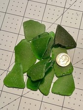 GR 2218 Genuine Surf-Tumbled Sea Glass Frosted Green Ideal for Crafting Col