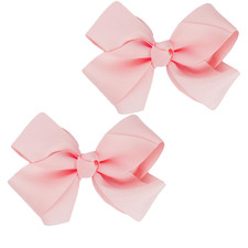 3 Inch Grosgrain Bow for Little Girls- Set of 2 Light Pink