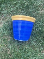 Plant Pot - Blue And Yellow