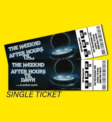 The Weekend After Hours Til Dawn Scheinticket personalisiert Enthüllung Andenken