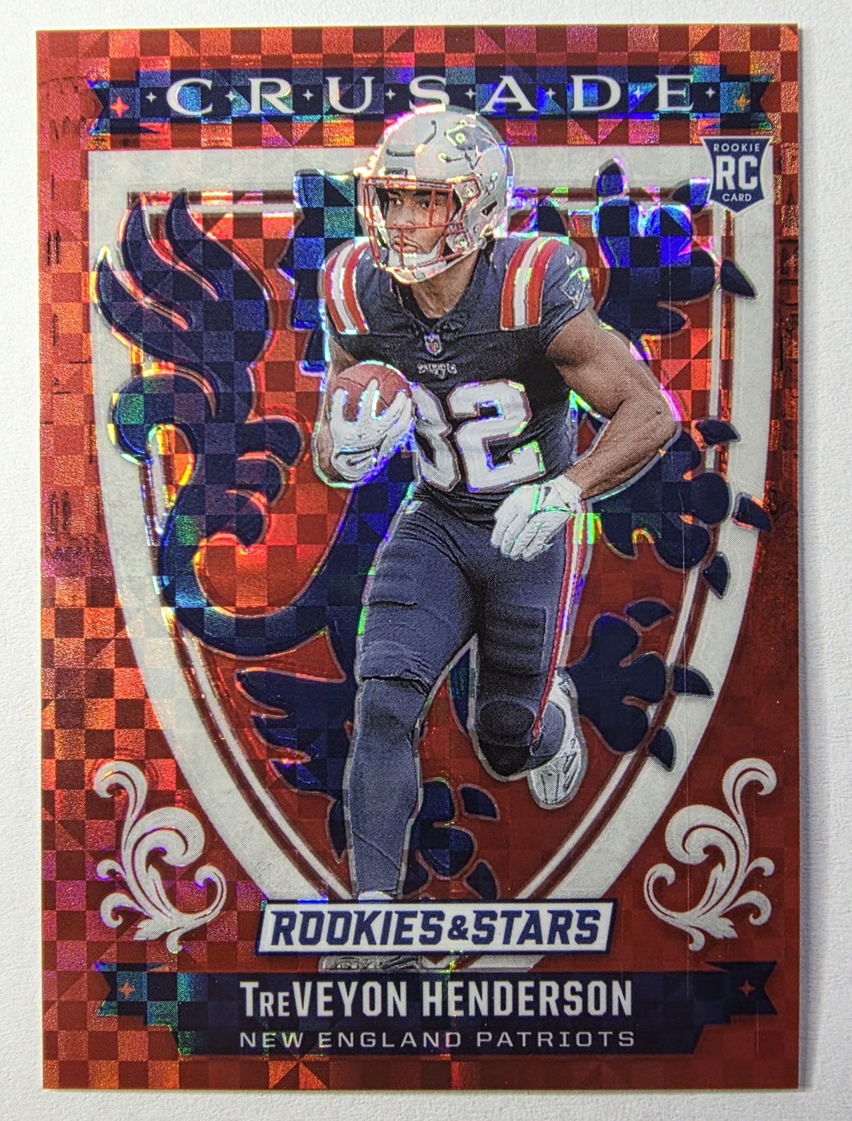 2025 Panini Rookies & Stars - Crusade TreVeyon Henderson #19 Red Plaid (RC)