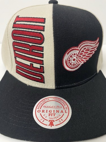 Mitchell & Ness NHL Detroit Red Wings Logo Bold Letters SnapBack Hat New - Picture 5 of 8