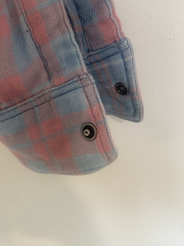 Men's Faherty Reversable Pink/ Blue Cotton Long Sleeve Flannel-Size Med - Picture 10 of 13