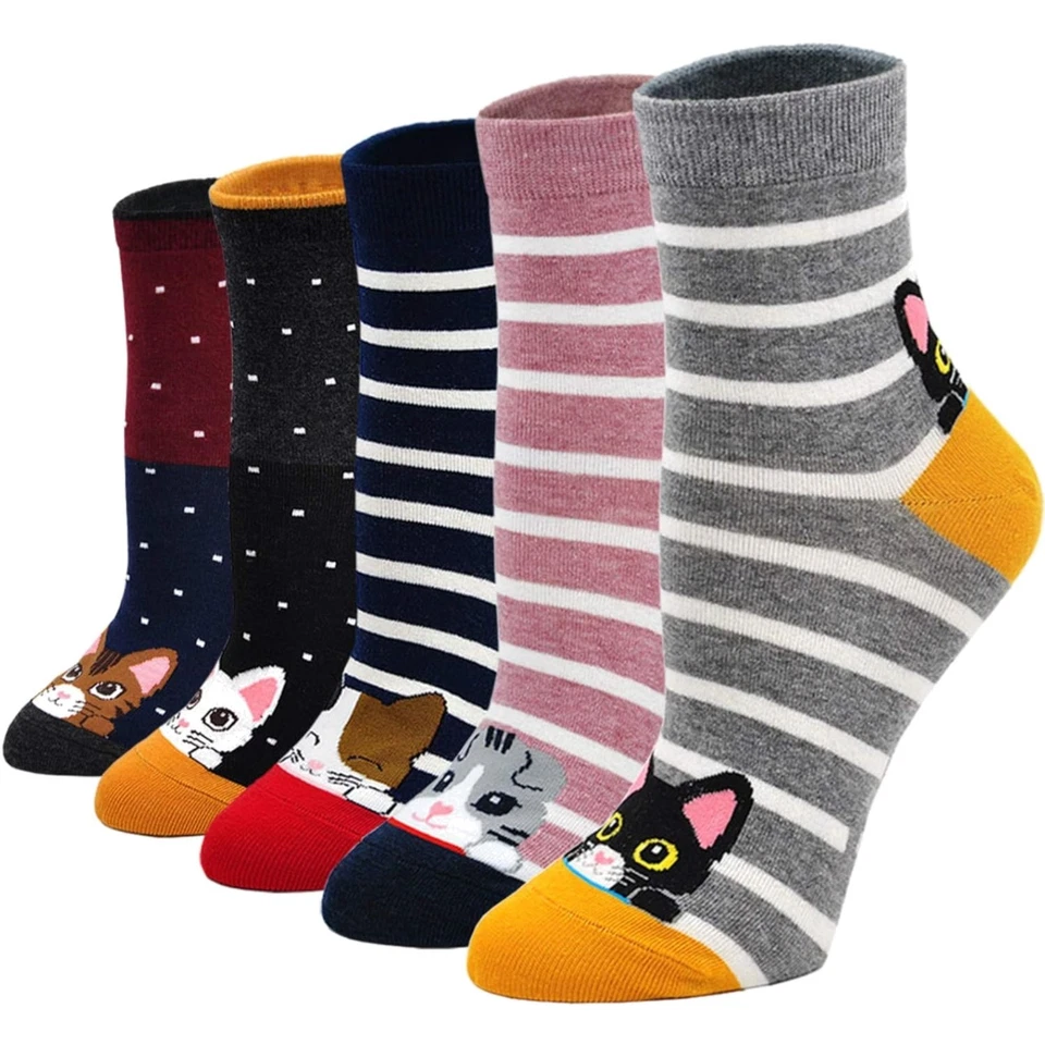 Lustige Damen Baumwollsocken Tiermuster 37-43 Witzig Weihnachten Mehrfach - Bild 1 von 4
