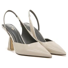 Arina Cashmere Beige Patent Franco Sarto Slingback Pumps