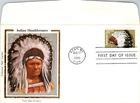 S09-6076, INDIAN HEADDRESSES, ASSINIBOINE, COLORANO SILK FDC