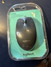 Brand New Logitech M100 910001601 Wired Optical Mouse