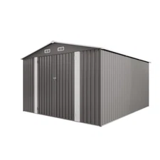 10x12FT Outdoor Storage Shed, Large Metal, Waterproof, Double Door & Window