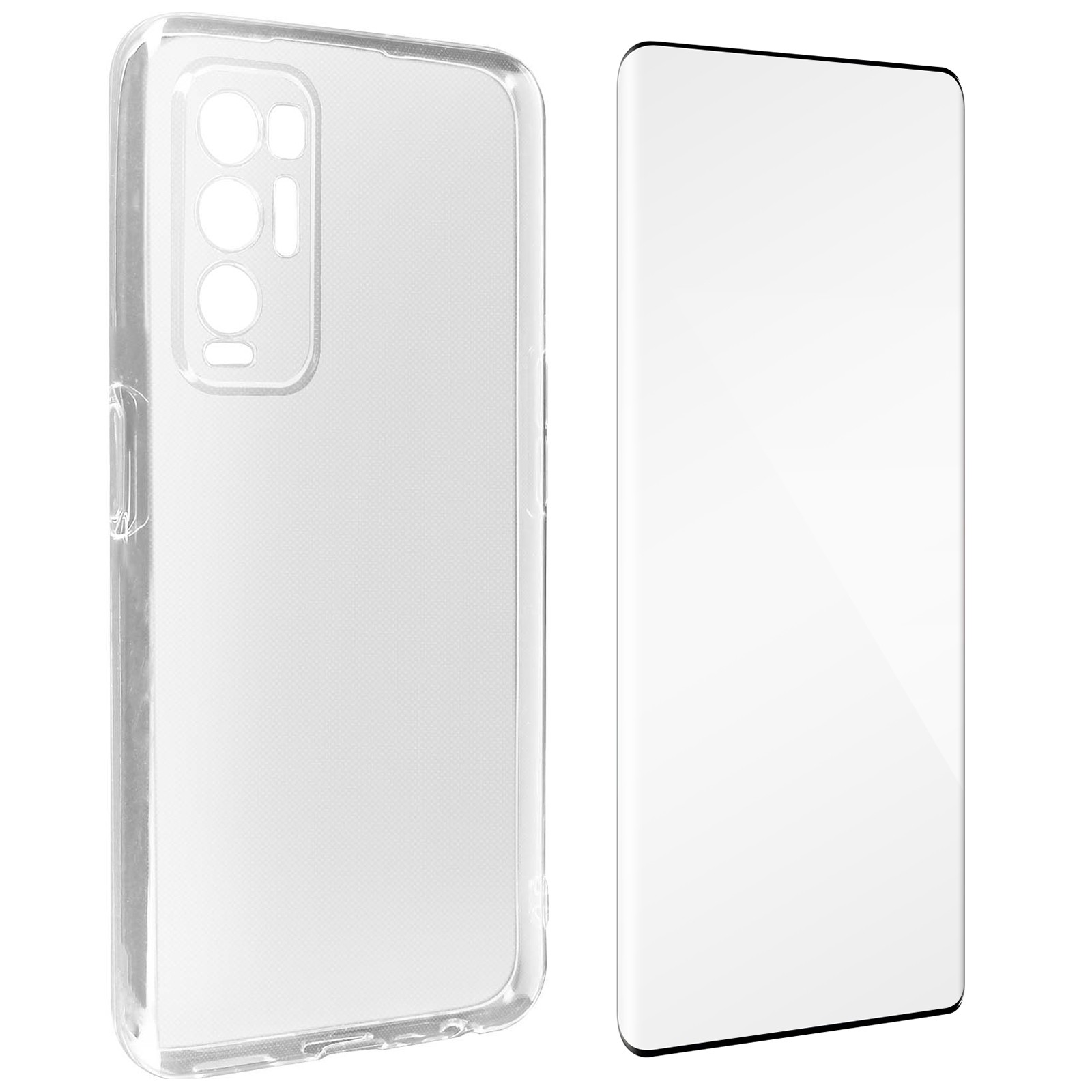 Coque Oppo Find X3 Neo anti-casse protection silicone gel souple et dos verre trempé