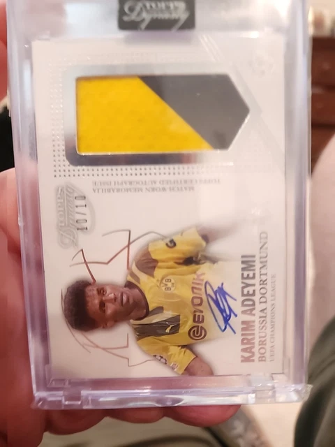 2022-23 Dynasty Karim Adeyemi Autograph Patch Auto 10/10 Hard Signed Bookend