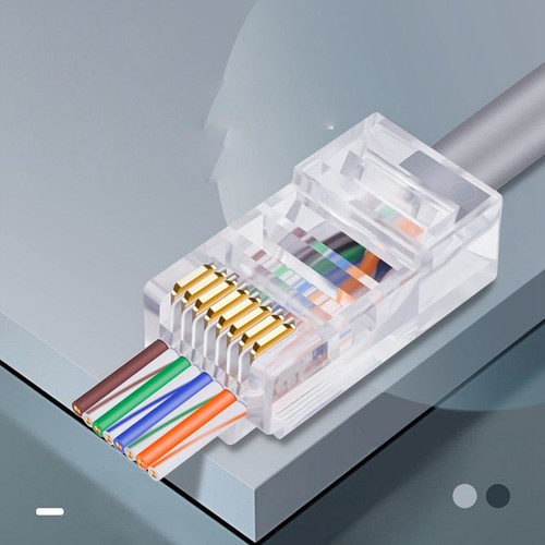 50 Pcs CAT6 Plug EZ RJ45 Network Cable Modular 8P8C Connector End Pass Through - Afbeelding 11 van 12
