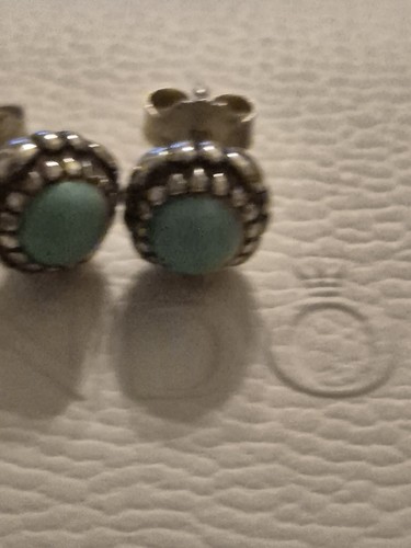Pandora December Birthstone Turquoise Stud Earrings - Picture 1 of 2