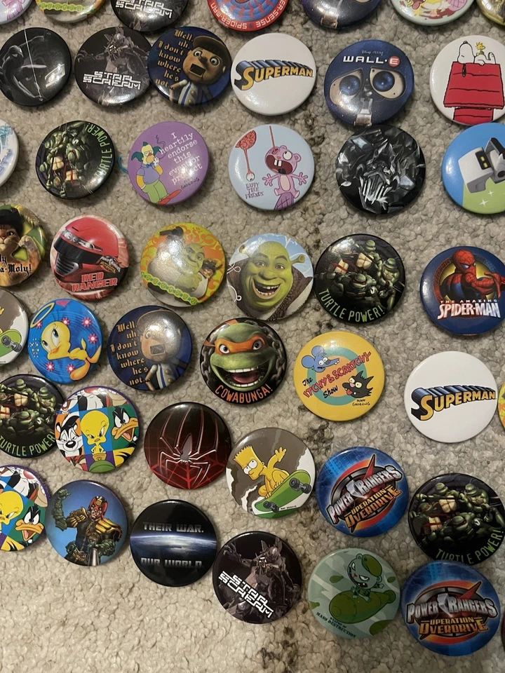 Vintage 1980s Pin Badge Badges Bands Round Button Badge Collection Lot of 373 - Image 3 of 4