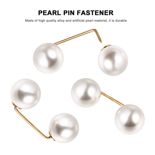 Faux Pearl Brooch Pins Set of 6 for Women Shawl Collar Skirt Buttons - Picture 6 of 12