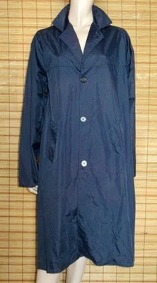 BLAUER REGENMANTEL - RAINCOAT - NYLON - VINTAGE - GR. M - L - Bild 1 von 3