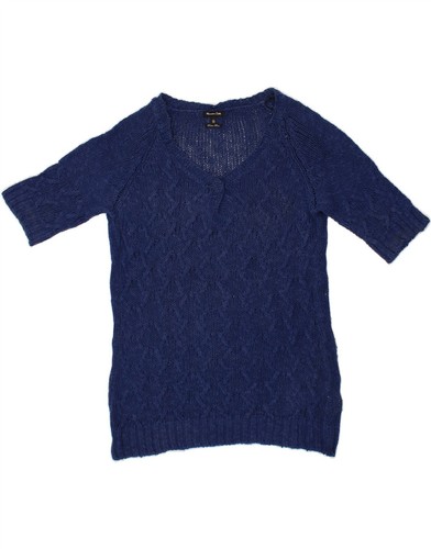 Massimo Dutti Damen Pullover Pulli mit V-Ausschnitt UK 14 Large dunkelblau CE05