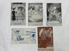 Rare 1944 WWII SUP CO. Postcard Set of 5- Humorous Morale Boosters