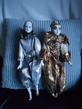 Clown Jester Porcelain Dolls x 2