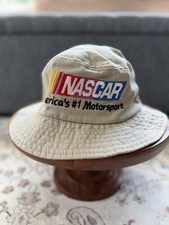 Vintage NASCAR Beige Bucket Hat Americas #1 M...