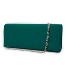 Pochette verde donna raso da cerimonia clutch piccola borsa elegante borsetta