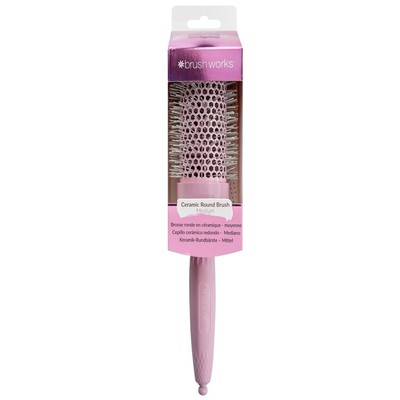 Brushworks Rosa Haarbürste Keramik Rund Föhnen Haarbürste Medium - Rosa