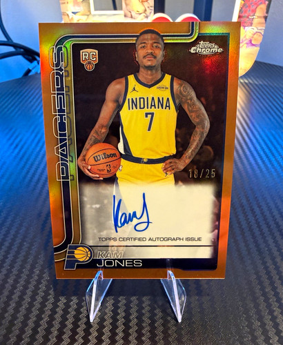 2025-26 Topps Chrome Kam Jones RC ON CARD Auto Orange Refractor /25 TCAR-KJ