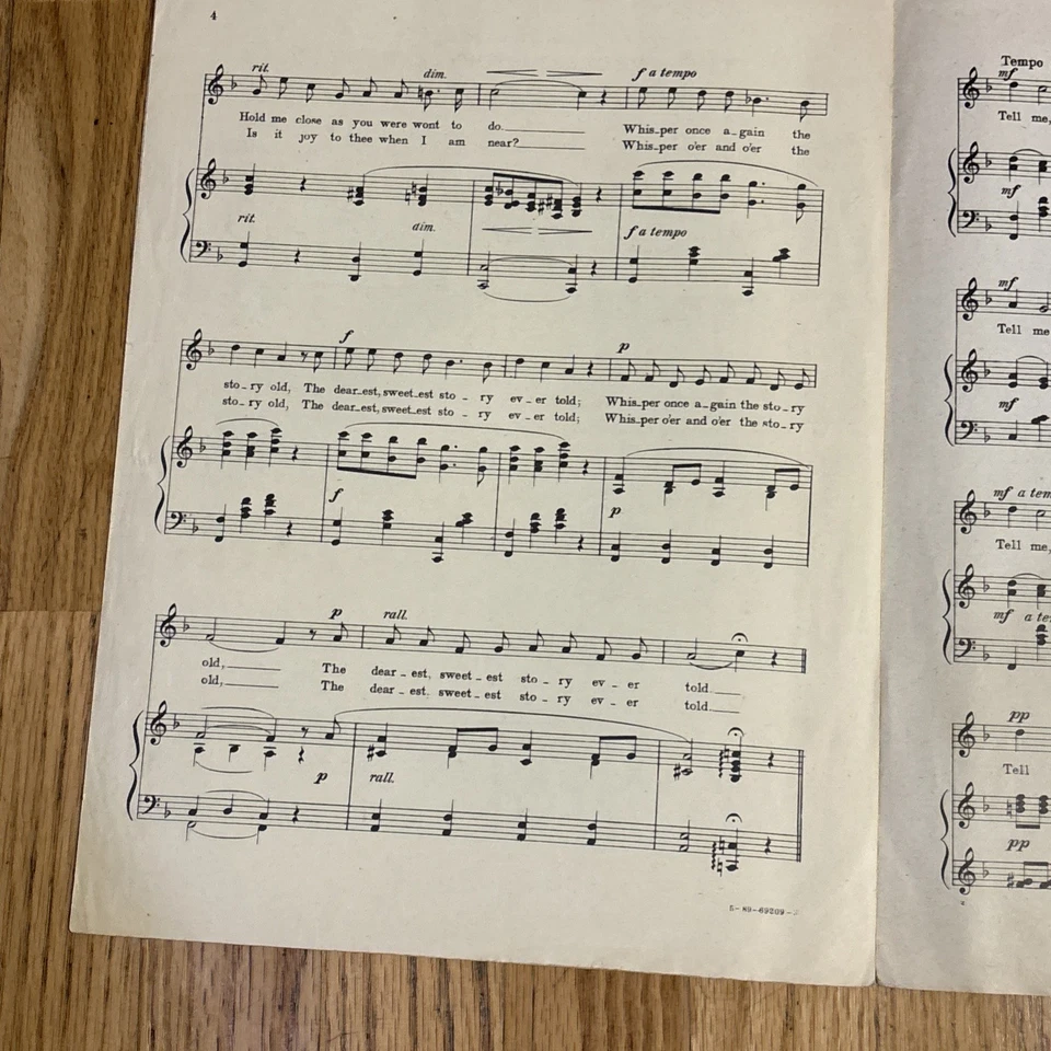 1920 The Sweetest Story Ever Told ноты музыка RM культы гармония фортепиано струны - Изображение 2 из 4