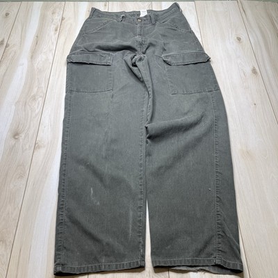 Levi s Red Tab 6 Pocket Cargo Corduroy Pants Cotton Green Men Size 32X32 Vintage