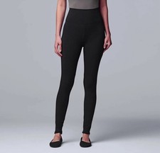 Simply Vera Vera Wang Women Black Live-In Shaping High Rise Leggings Size Medium