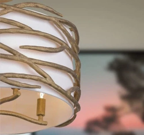 Minka Lavery 3715 Branch Reality 4 Light 20"W Semi-Flush Drum - Textured Ashen - Picture 5 of 9