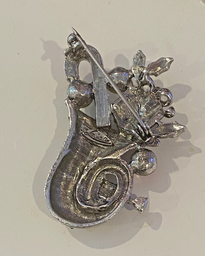 Christmas Brooch Pin Vtg LOT 4pc Signed Gerrys AAI Labelle Ski Snowman Tree Horn - Picture 4 of 10