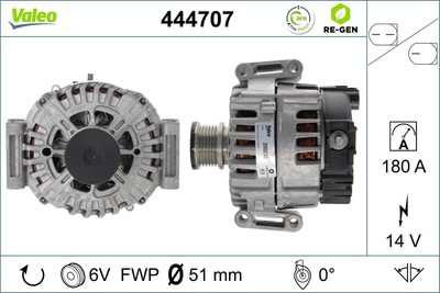 Lichtmaschine Generator Lima VALEO RE-GEN - AT 444707 +71.40  Pfand 14V für B906