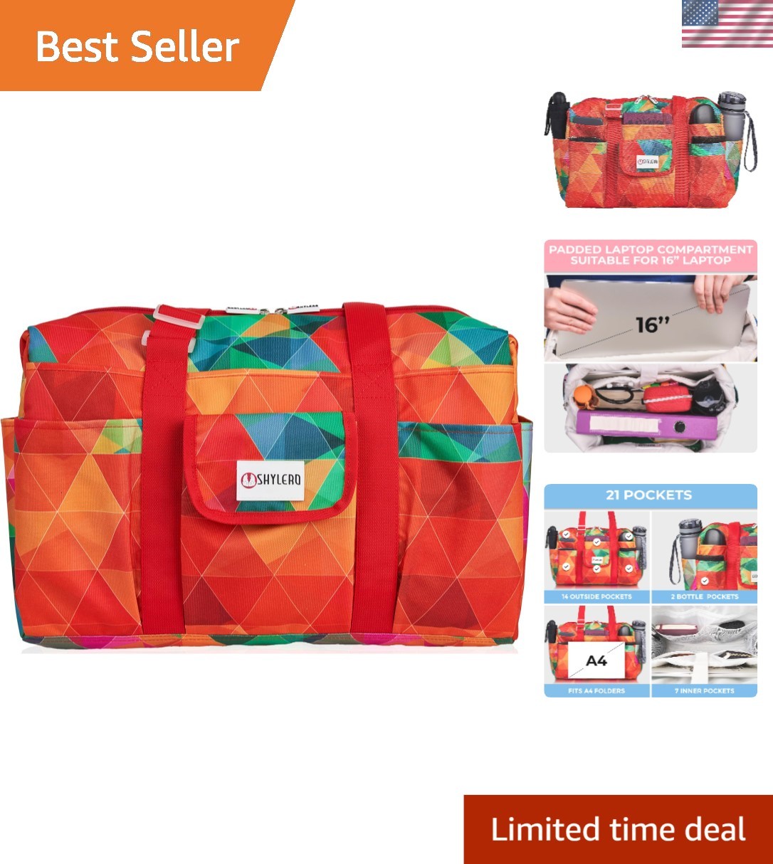 21 Pocket Waterproof Nurse Tote Bag - Versatile Utility for Professionals