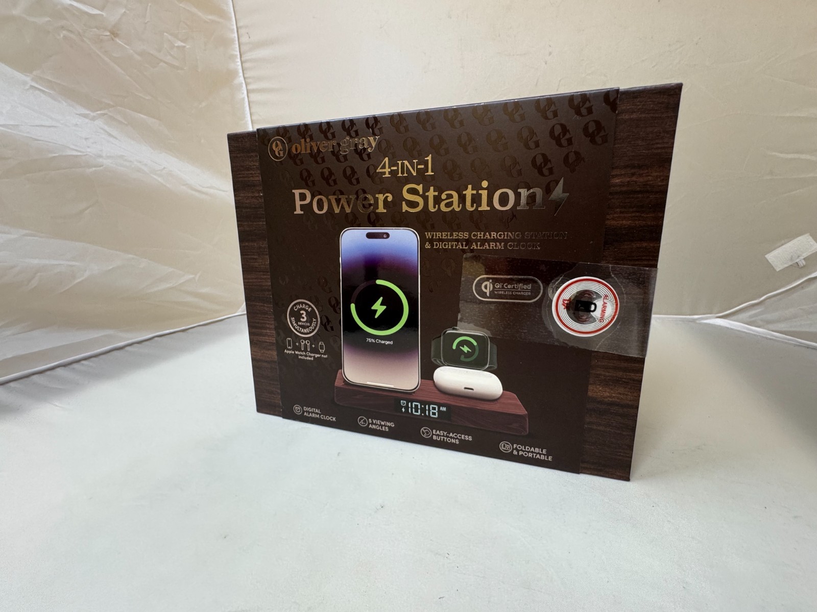 4-in-1 Power Charging Station. Digital Alarm Clock New In Box