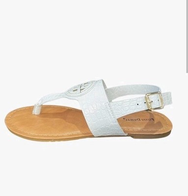 Pierre Dumas Womens Limit 42 White Slip On Flat Thong Flip Flop Sandals Size 7
