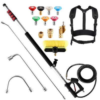 #ad 24 FT Telescoping Pressure Washer Wand Power Washer Extension Wand with Brus... $181.09