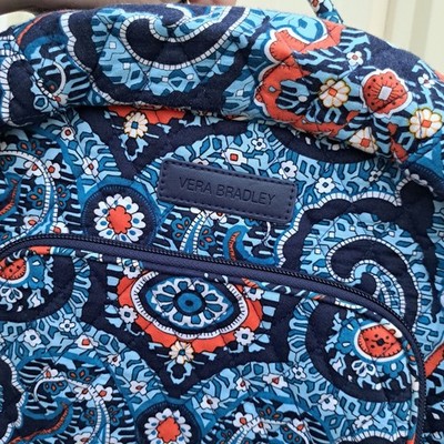 Vera Bradley Navy Blue Orange Vibrant Floral Paisley Quilted  display picture 2