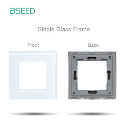 BSEED EU Standard Crystal Panel Wall Socket Frame Glass Switch Panel With Metal