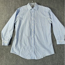 Brooks Brothers 346 Men's 16 1/2-2/3 Slim Fit Non-Iron .Cotton Blue Plaid Shirt