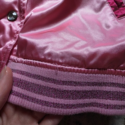 Kids Disney Store Pink Satin Princess Bomber Jacket - Size M (7/8) - Picture 7 of 10