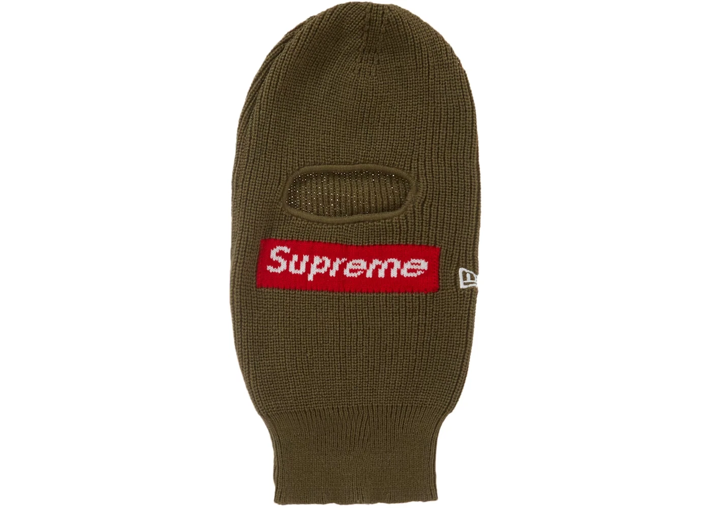 Supreme X New Era Ski Mask Box Logo Balaclava Olive FW22 NEW Authentic