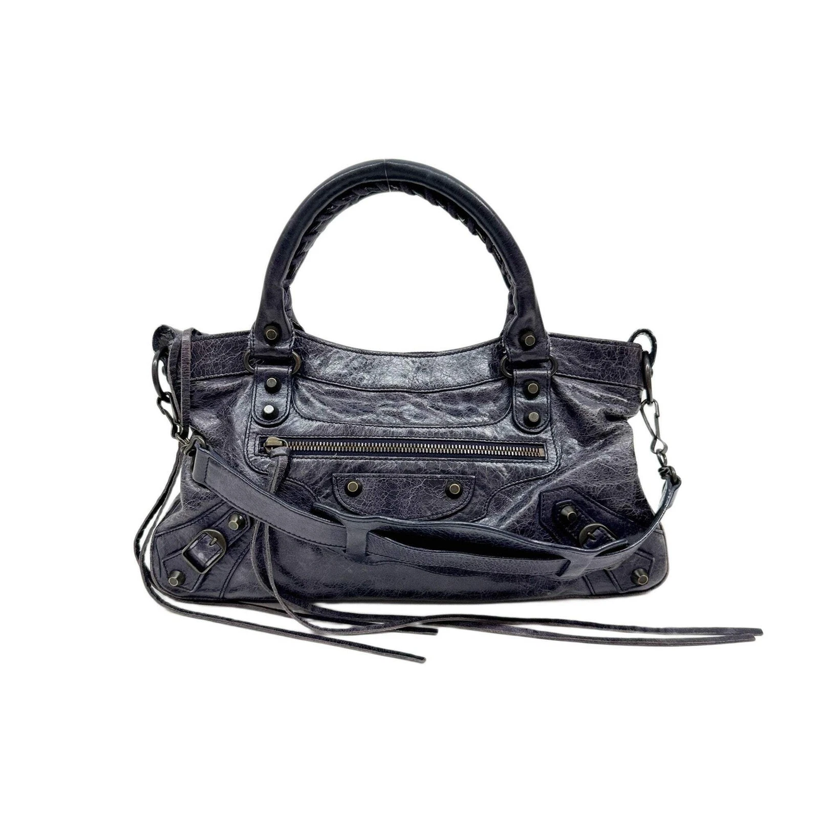 Balenciaga — BALENCIAGA The First Purple Leather Handle Bag