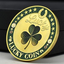 Moneda de la suerte trébol de cuatro hojas 777 elefante buena suerte desafío moneda regalo medalla