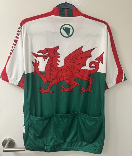 NWT Endura Coolmax Wales Flag Cycling Jersey Shirt Men XL White Green red dragon - Picture 4 of 7